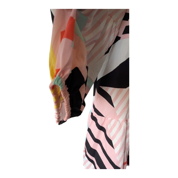 Colorful, Geometric Patterned, Long Sleeve Dress. Size XL. - Picture 5 of 11